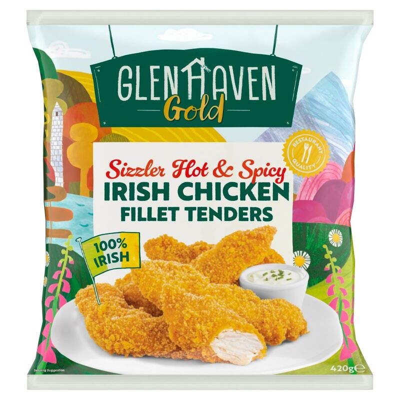 Glenhaven Gold Sizzler Hot & Spicy Irish Chicken Fillet Tenders 420g