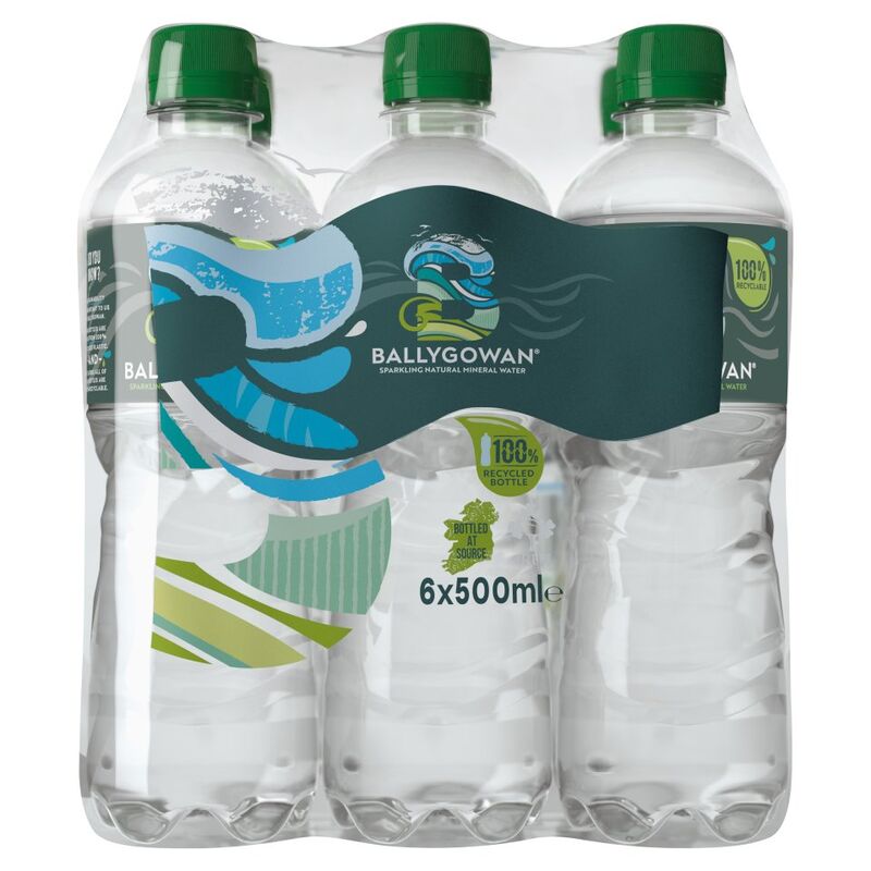 Ballygowan Sparkling Natural Mineral Water Bottle 6 x 500ml