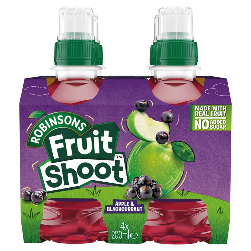 Robinsons Fruit Shoot Apple & Blackcurrant Bottle 4 x 200ml