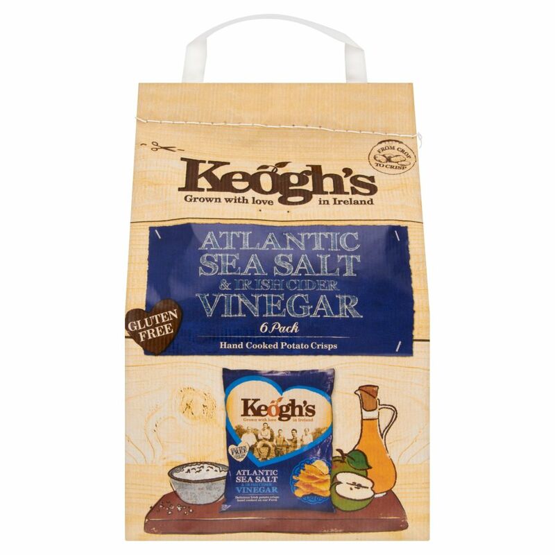 Keogh's Atlantic Sea Salt & Irish Cider Vinegar 6 Hand Cooked Potato Crisps