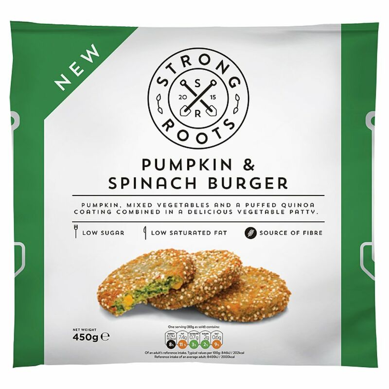 Strong Roots Pumpkin & Spinach Burger 450g