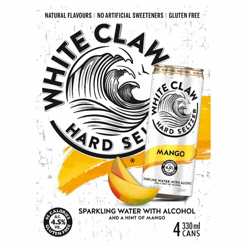 White Claw Hard Seltzer Mango 4 x 330ml