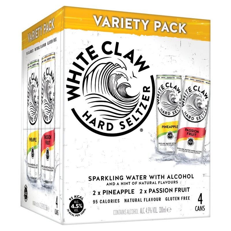 White Claw Hard Seltzer Sparkling Water with Alcohol 4 x 330ml