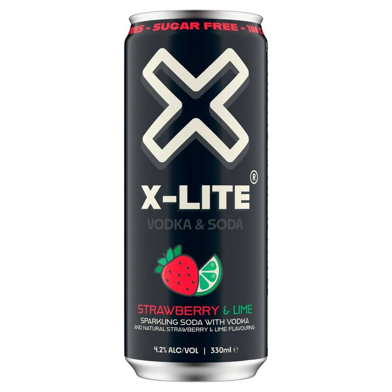 X-Lite Strawberry & Lime Sparkling Soda with Vodka 330ml