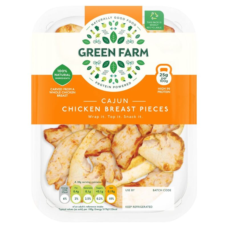 Green Farm Cajun Chicken Breast Pieces 120g