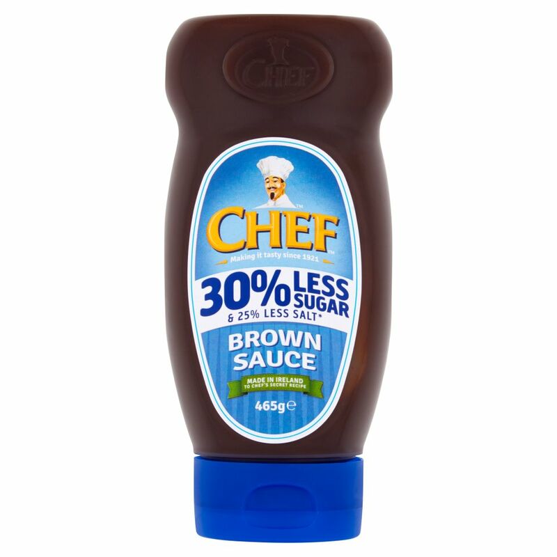 Chef 30% Less Sugar & 25% Less Salt Brown Sauce 465g