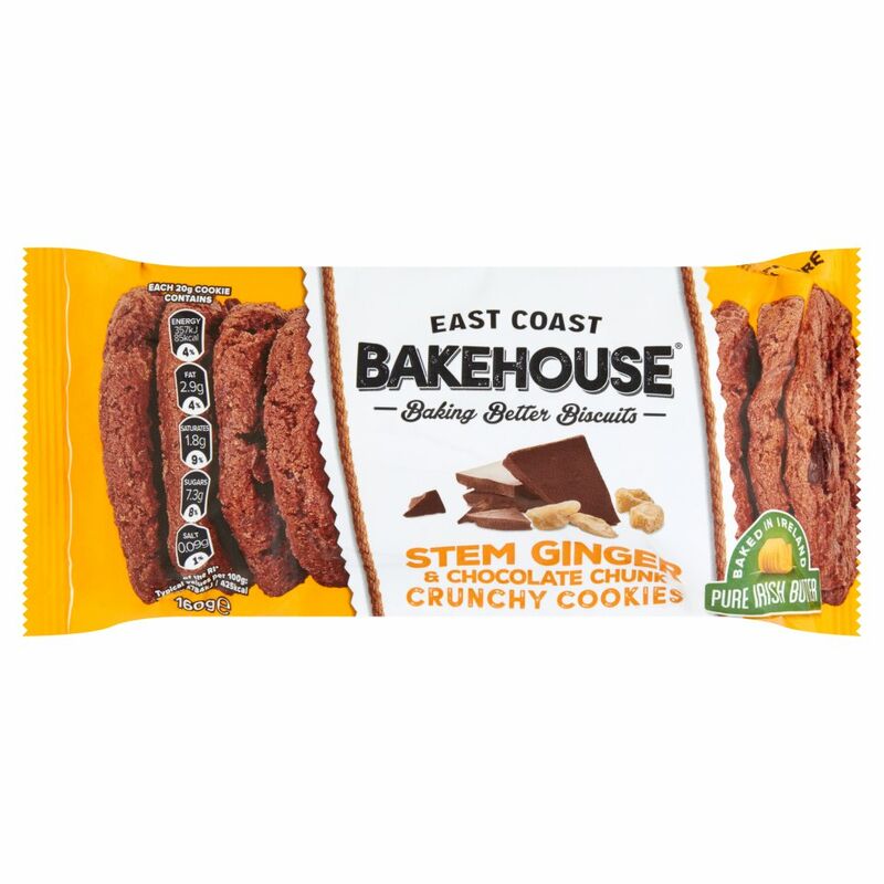East Coast Bakehouse Stem Ginger & Chocolate Chunk Crunchy Cookies 160g
