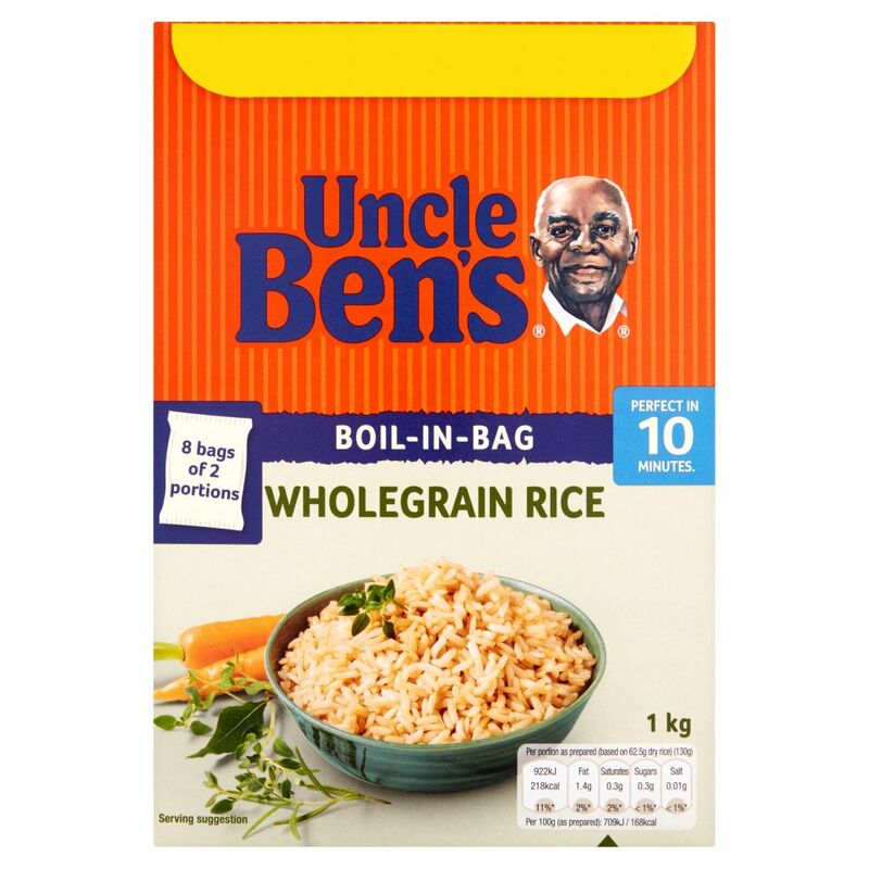 Uncle Bens Boil In The Bag Wholegrain Rice 1kg Centra