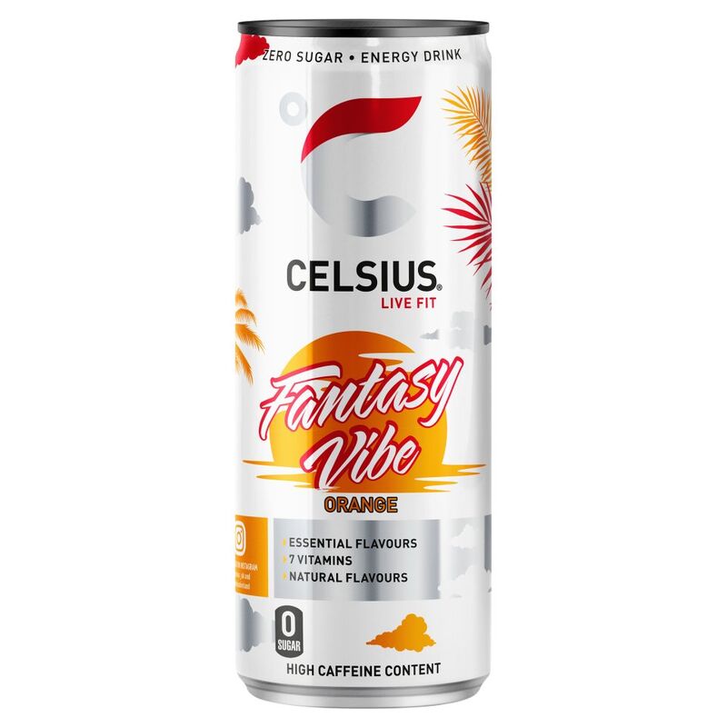 Celsius Zero Sugar Fantasy Vibe Orange Energy Drink 355ml