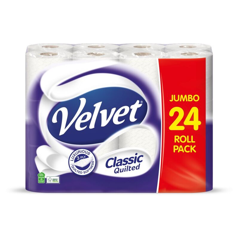 Velvet Classic Quilted Toilet Rolls 24 Rolls