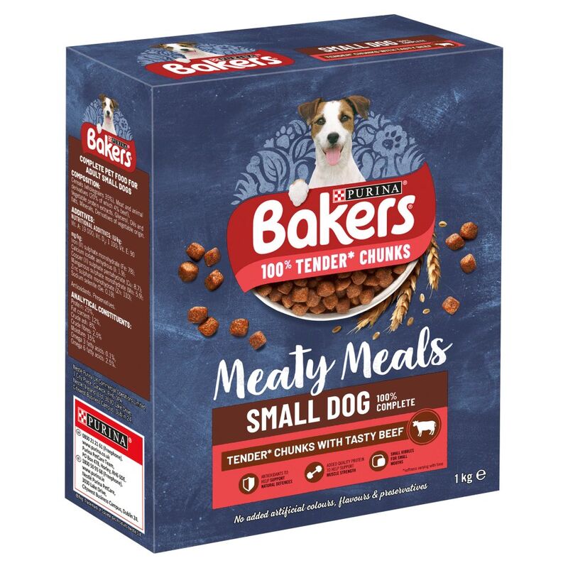 BAKERS Meaty Meals Small Dog Beef Dry Dog Food 1kg