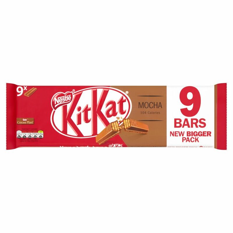 KITKAT 2 Finger Mocha Chocolate Biscuit Bar 9 Pack
