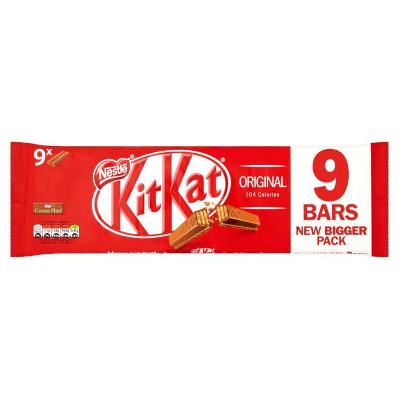 KITKAT 2 Finger Milk Chocolate Biscuit Bar 9 Pack