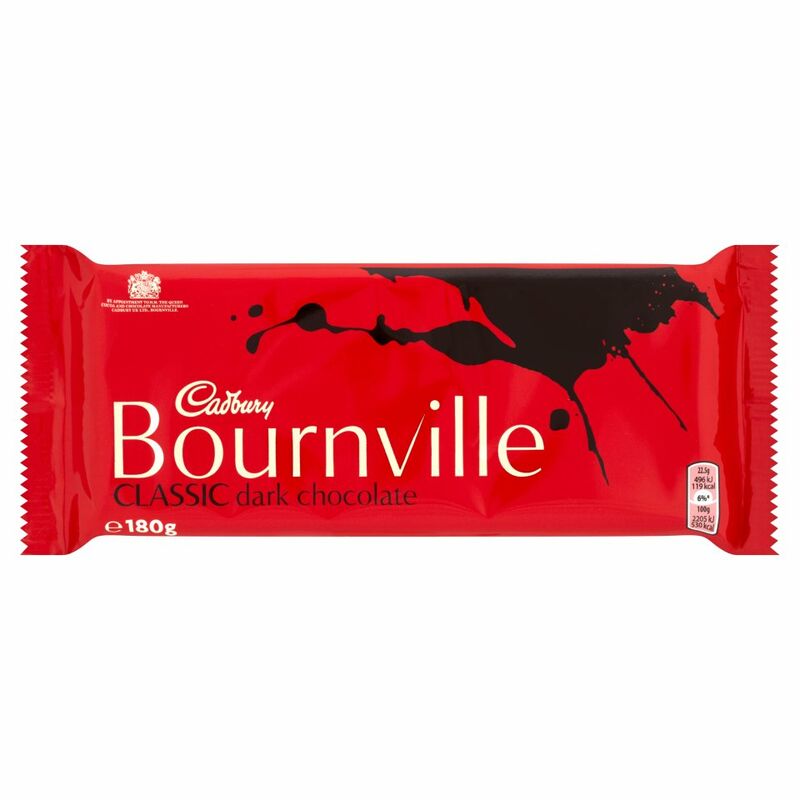 Cadbury Bournville Classic Dark Chocolate Bar 180g Cadbury Bournville Classic Dark Chocolate Bar 180g