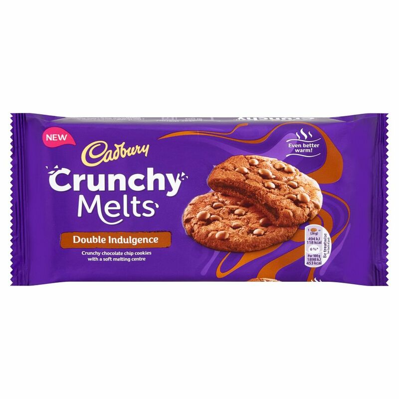 Cadbury Crunchy Melts Double Indulgence Chocolate Chip Cookies 156g