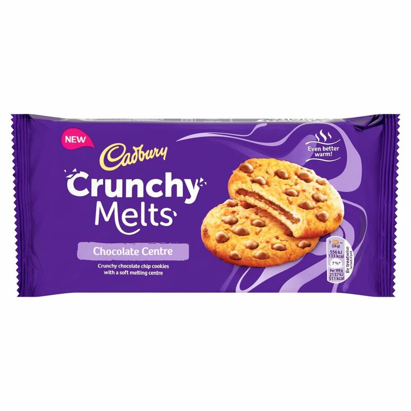 Cadbury Crunchy Melts Chocolate Centre Chocolate Chip Cookies 156g Cadbury Crunchy Melts Chocolate Centre Chocolate Chip Cookies 156g