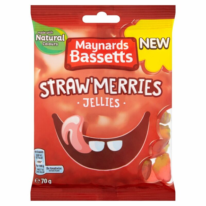 Maynards Bassetts Straw`merries Jellies Sweets Bag 70g