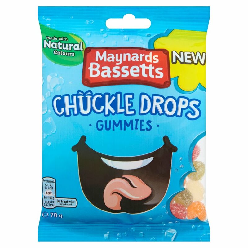 Maynards Bassetts Chuckle Drops Gummies Sweets Bag 70g Maynards Bassetts Chuckle Drops Gummies Sweets Bag 70g