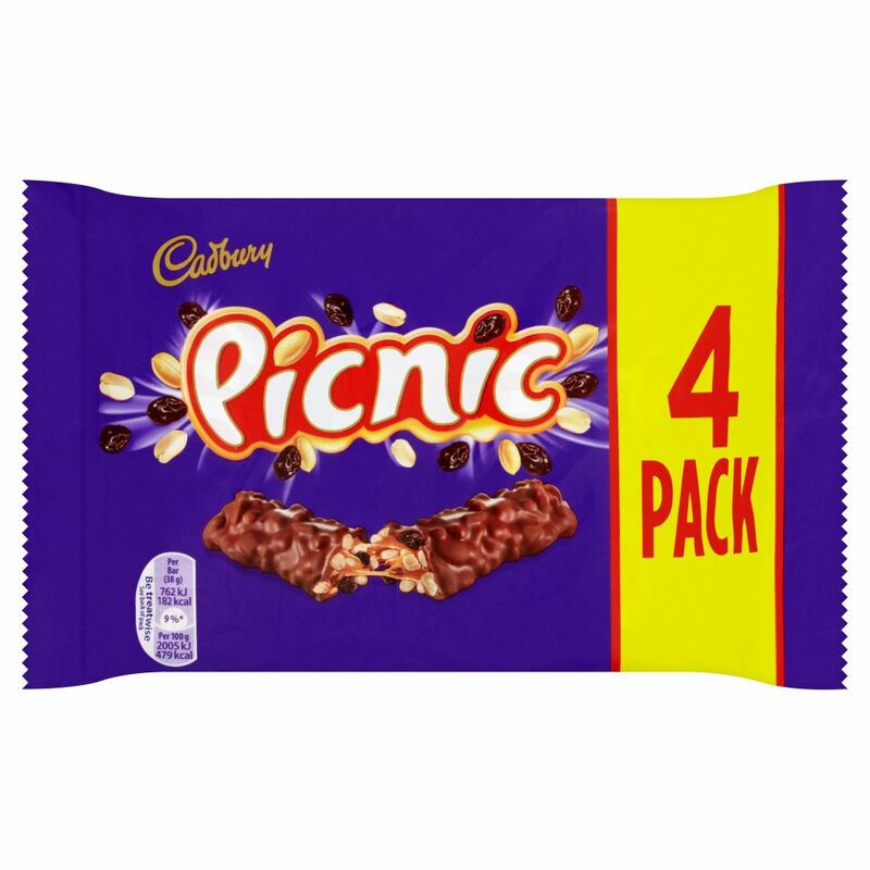 Cadbury Picnic Chocolate Bar 4 Pack 152g