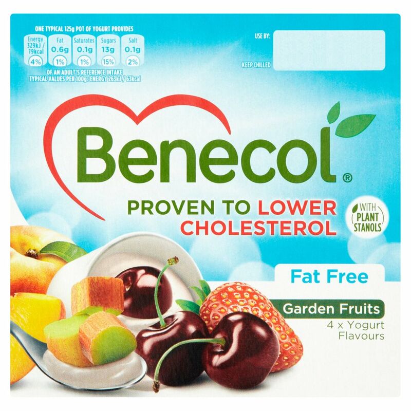 Benecol Fat Free Garden Fruits Yogurt 4 x 125g