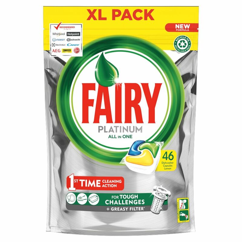 Fairy Platinum Dishwasher Tablets, Lemon, 46 Capsules
