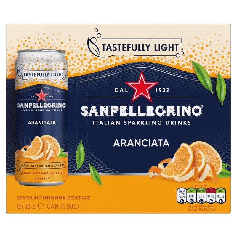 Sanpellegrino Aranciata Sparkling Orange Beverage 6 x 330ml