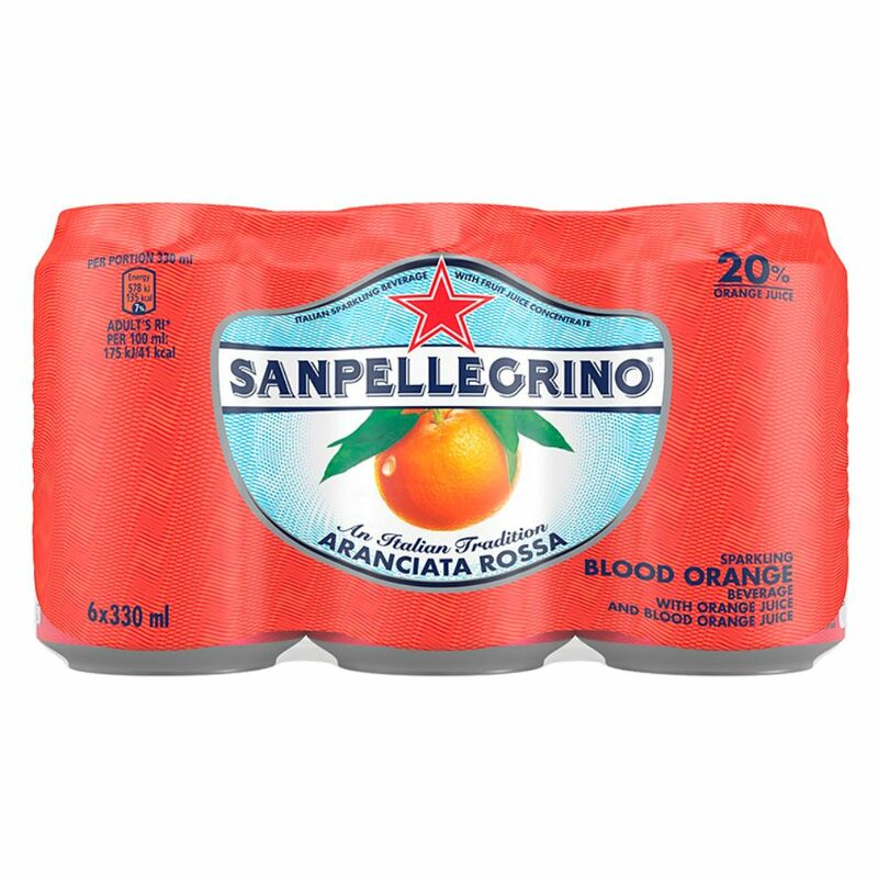 San Pellegrino Aranciata Rossa Can Pack 6 x 330ml - Centra