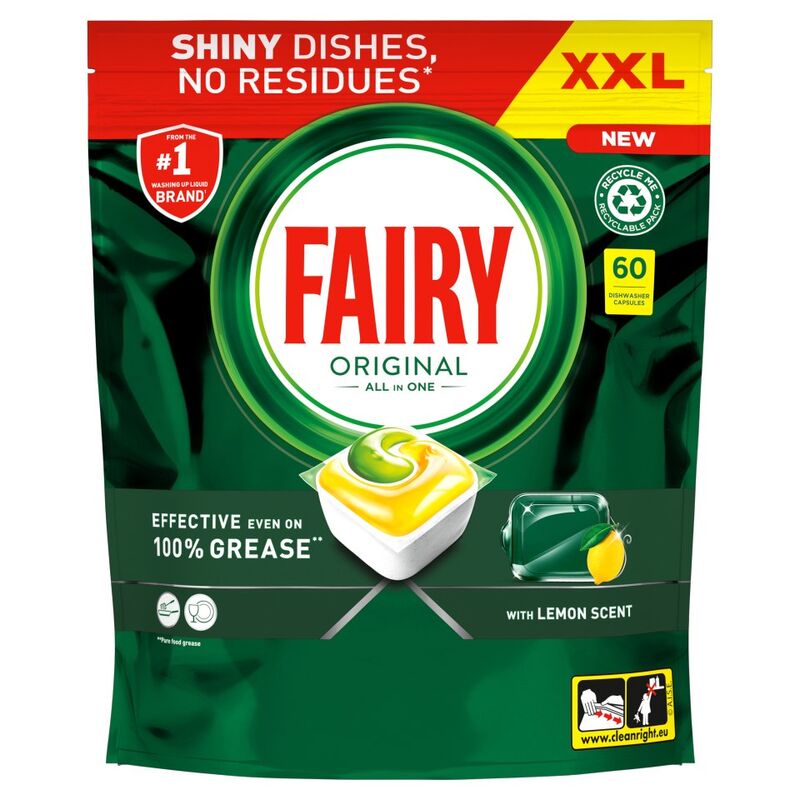 Fairy All in One Dishwasher Tablets Lemon, 60  Tablets