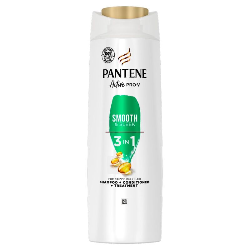Pantene Pro-V Smooth & Sleek 3 In 1 Shampoo, For Dull & Frizzy Hair, 400ML