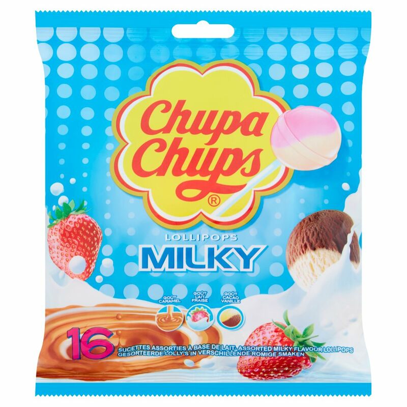 Chupa Chups 16 Assorted Milky Flavour Lollipops 192g