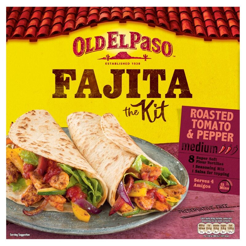 Old El Paso Roasted Tomato & Pepper Fajita Kit 500g