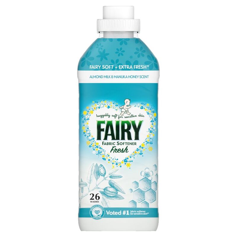 Fairy Fresh Fabric Conditioner Almond Milk & Manuka Honey 26 Washes, 858ml