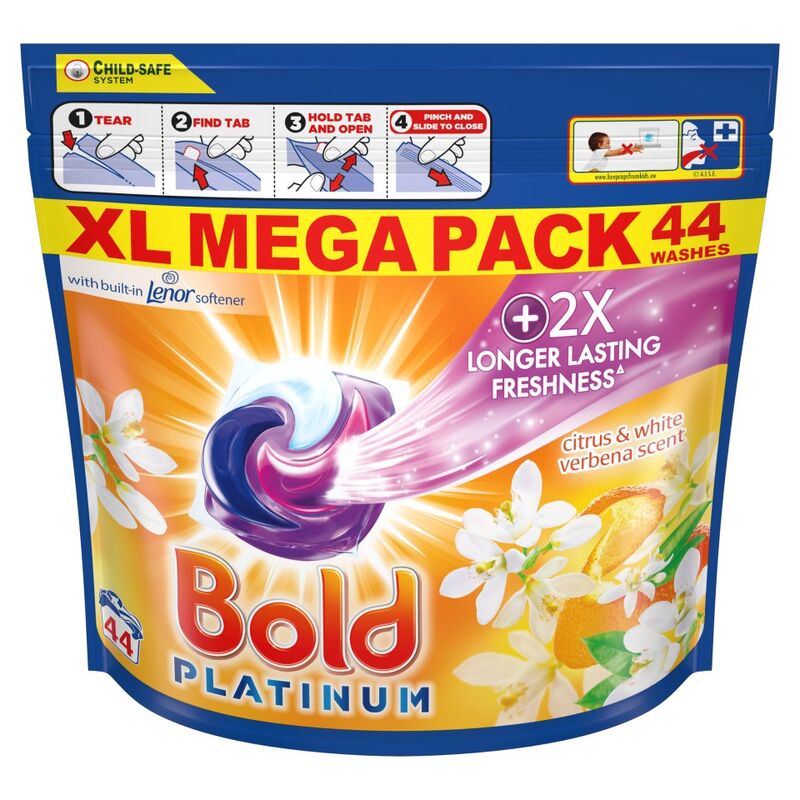 Bold Platinum PODS® Washing Liquid Capsules 44 Washes, Citrus & Verbena