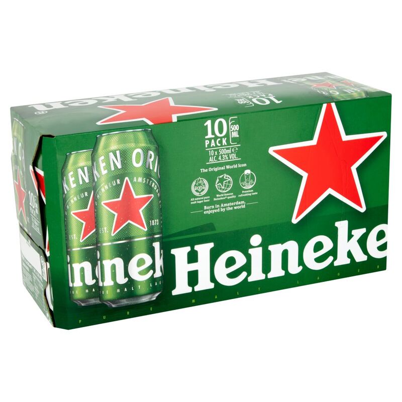 Heineken Lager Beer 10 x 500ml