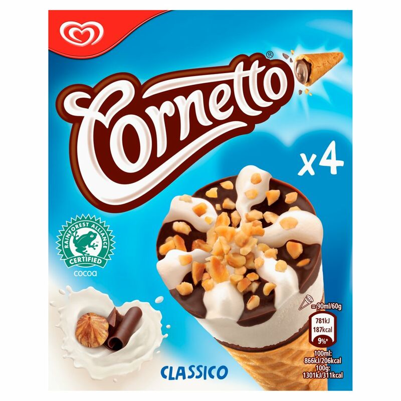 Cornetto Classico Ice Cream Cone 4 x 90ml Cornetto Classico Ice Cream Cone 4 x 90ml