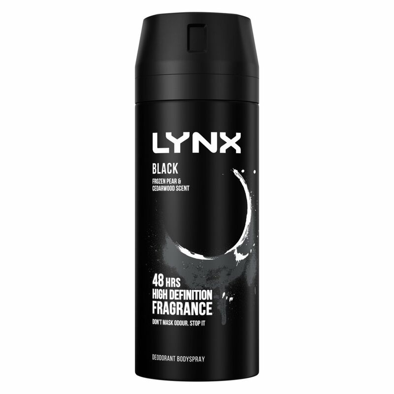 Lynx Black Body Spray Deodorant Aerosol 150ml
