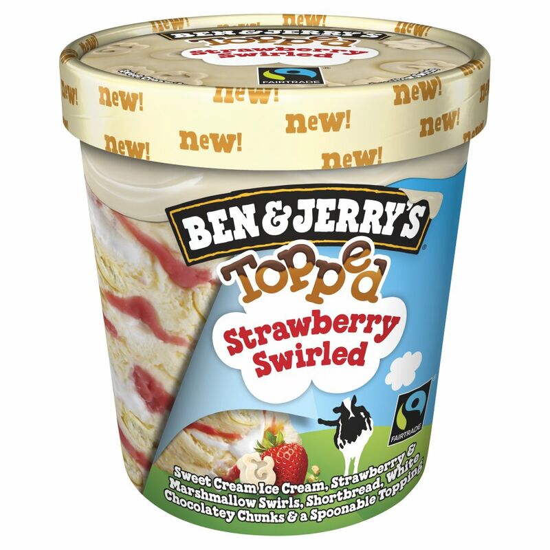 Ben & Jerry's Topped Strawberry Swirled Ice Cream 470ml Ben & Jerry's Topped Strawberry Swirled Ice Cream 470ml