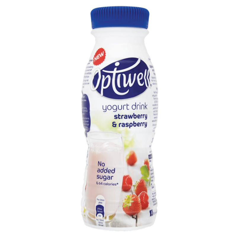 Optiwell Yogurt Drink Strawberry Raspberry 330ml