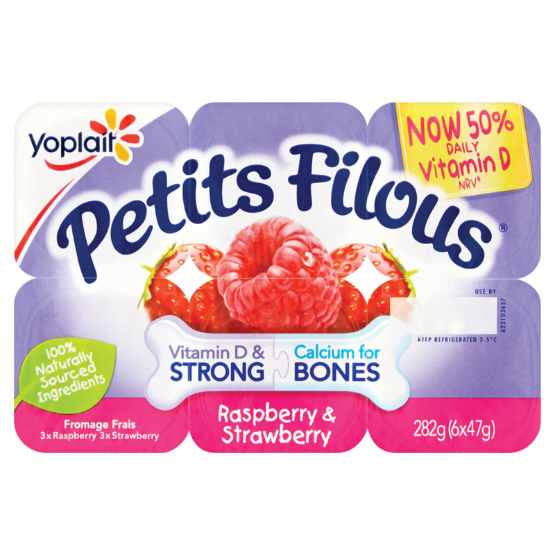Petits Filous Raspberry Strawberry Fromage Frais 6 x 47g