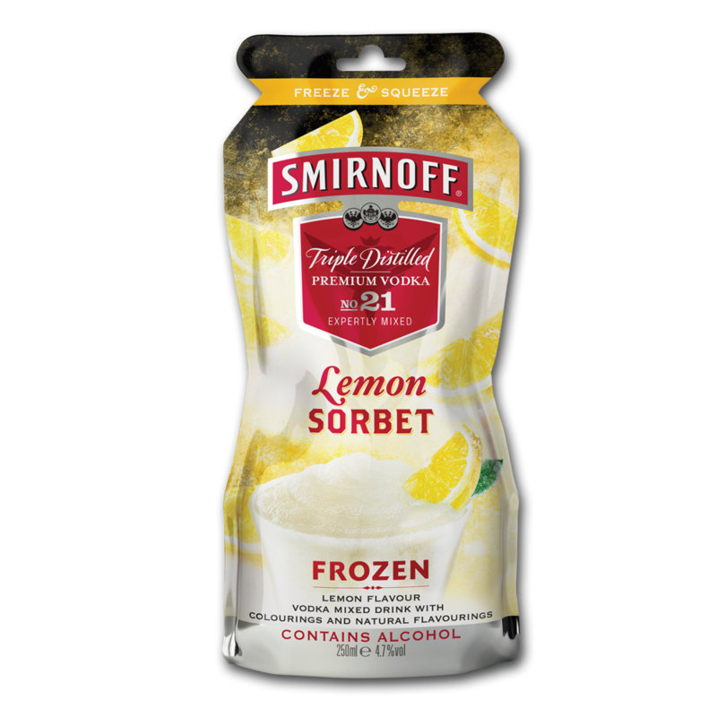 Smirnoff frozenPouch lemon 250ml Smirnoff frozenPouch lemon 250ml