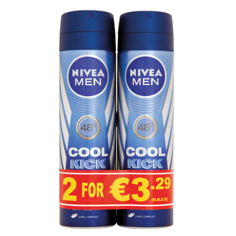 NIVEA Men Cool Kick 48H Anti Perspirant 2 x 150ml NIVEA Men Cool Kick 48H Anti Perspirant 2 x 150ml