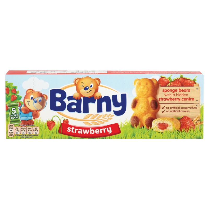 Barny Strawberry Sponge Bear 5 Pack 150g