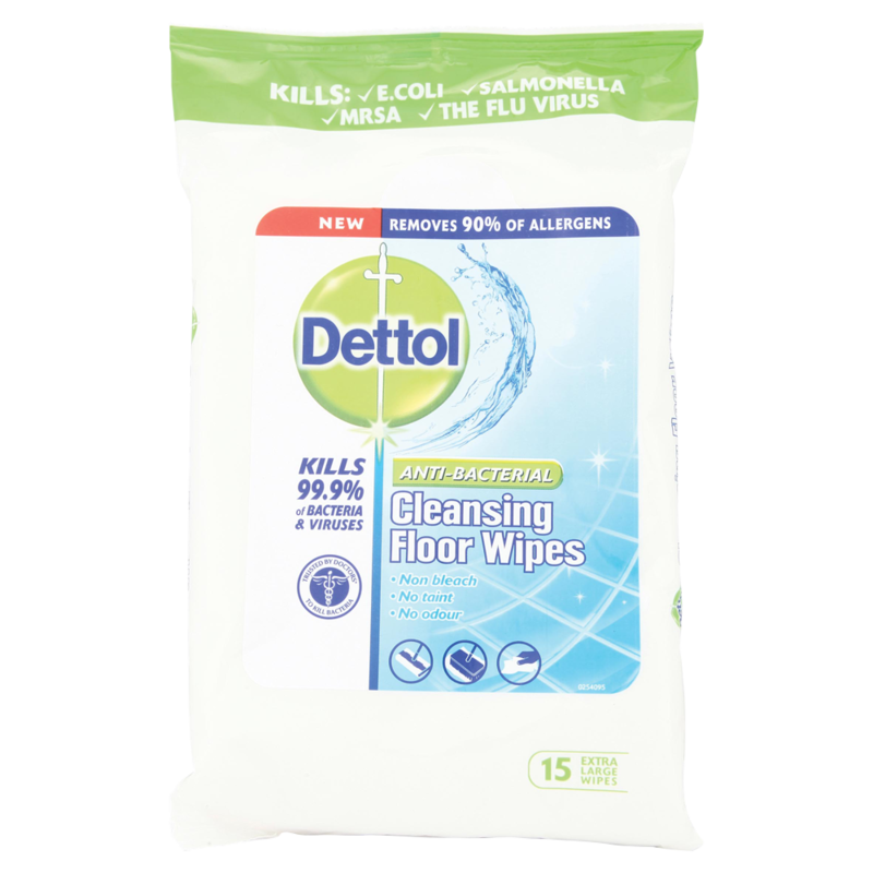Dettol Anti Bacterial Cleansing Floor Wipes 15pk Centra