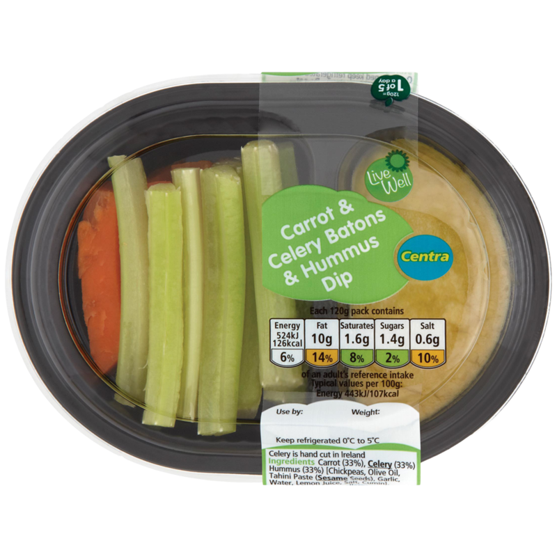 Centra carrot celery hummus dip