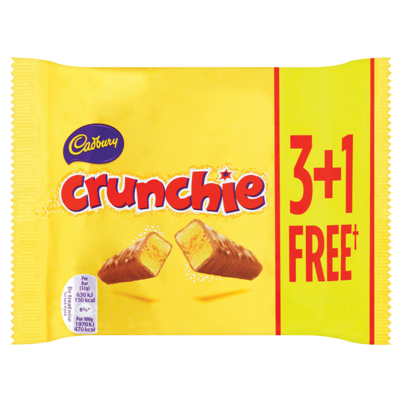 Cadbury Crunchie 3 1 Free Chocolate Bar 128g