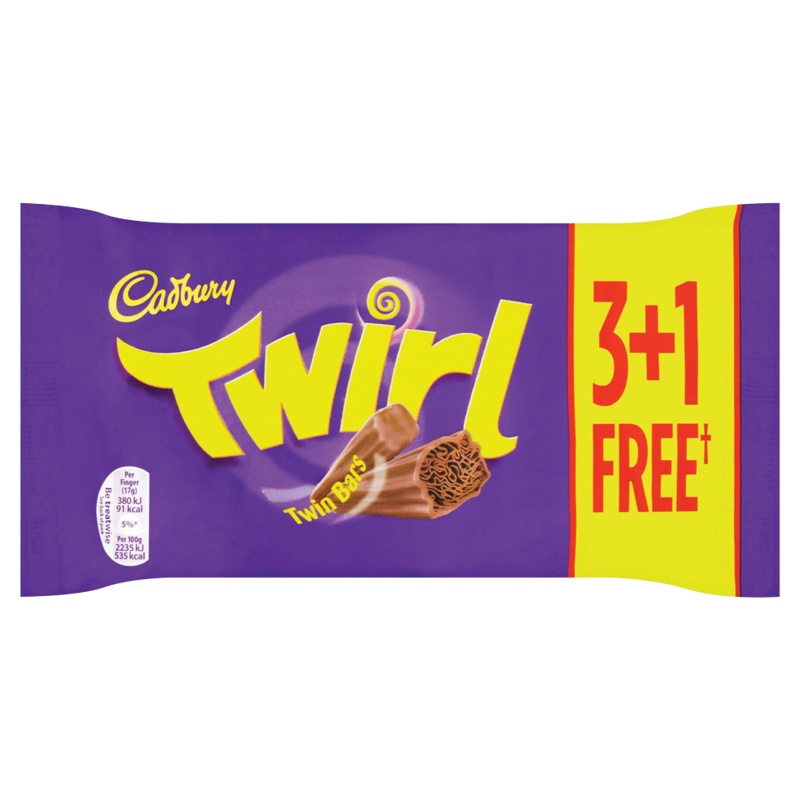 Cadbury Twirl 3 1 Free Chocolate Bar 136g