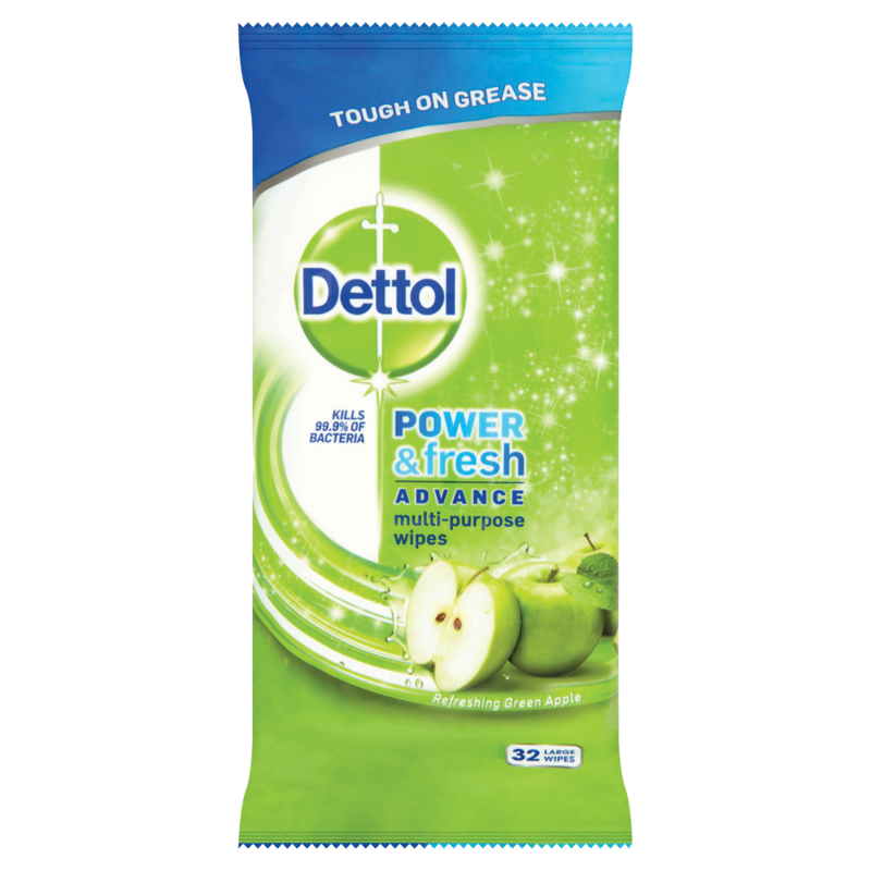 Dettol Cleaning Wipes Power Fresh Apple 32ea