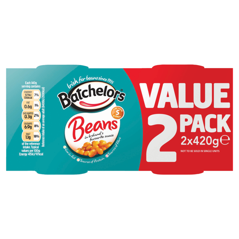 Batchelors Beans in Ireland s Favourite Sauce 2 x 420g