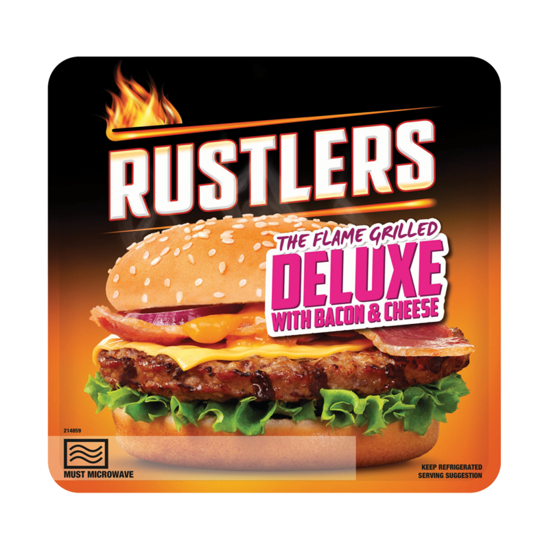 Rustlers Flame Grilled The Deluxe with Bacon Cheese 191g
