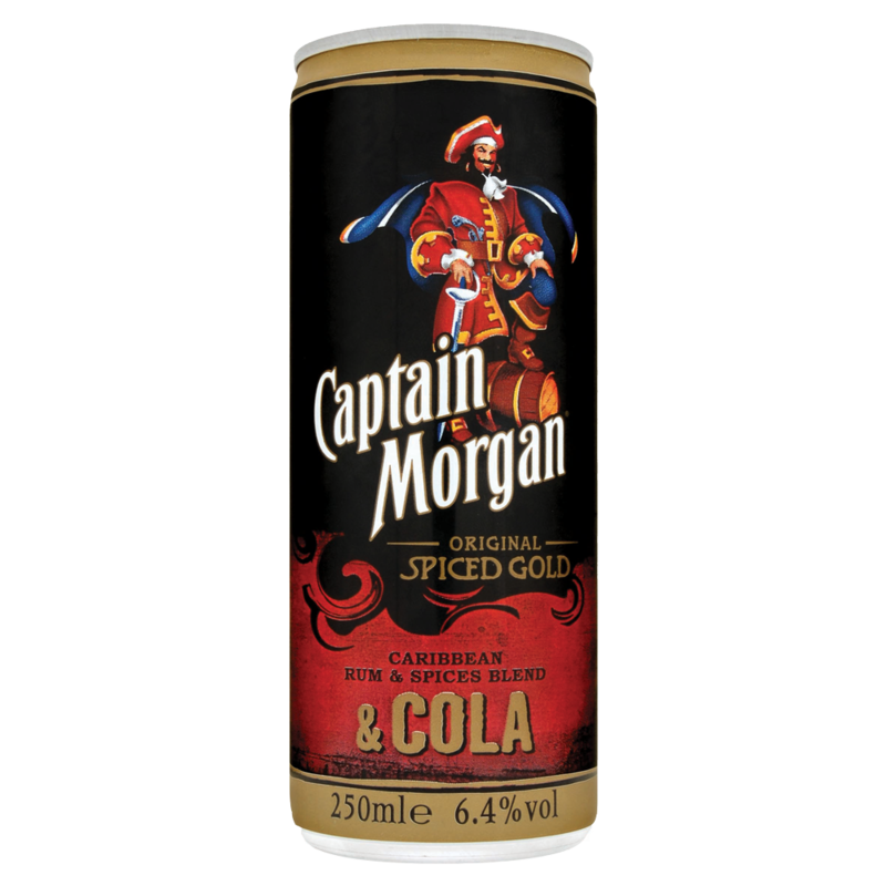 Captain Morgan Original Spiced Gold Caribbean Rum Spices Blend Cola 250ml
